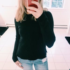 THEORY BLACK KNIT LONG SLEEVE SWEATER